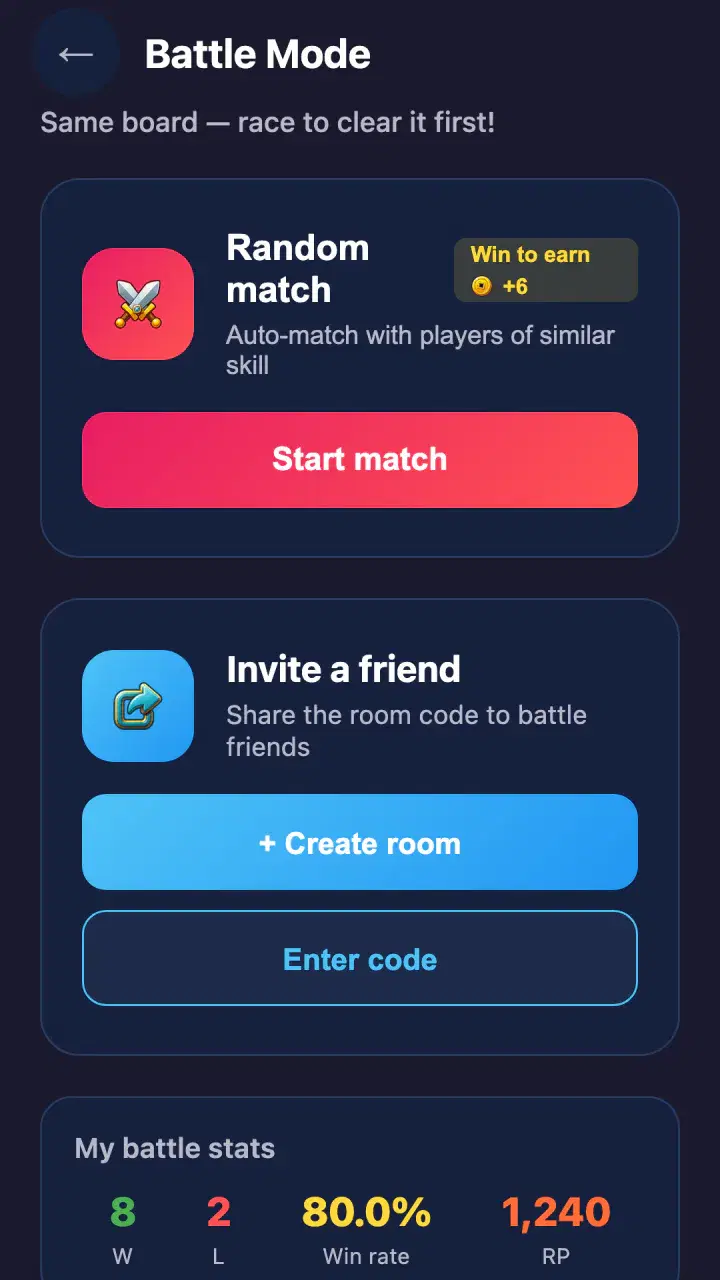 Battle Mode — Real-Time Competition