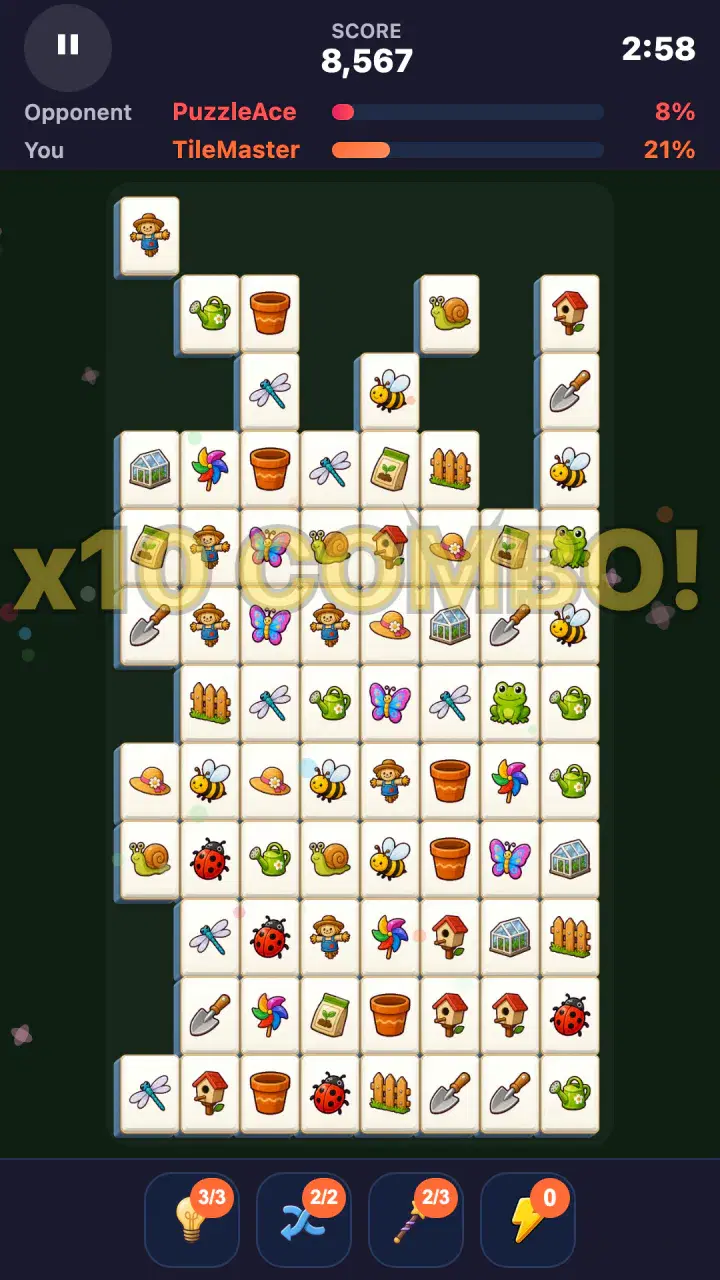 Real-time 1v1 Battle — x10 Combo